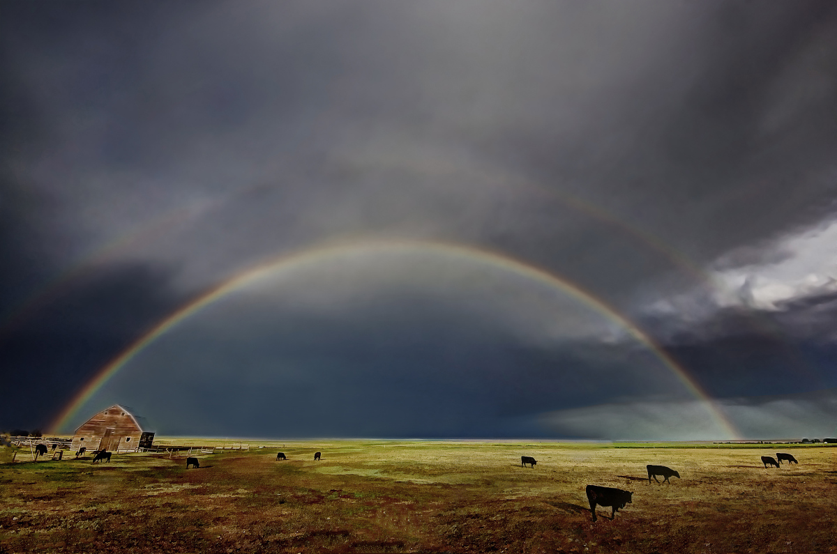 Somewhere over...-A beautiful rainbow near Akron Colorado.