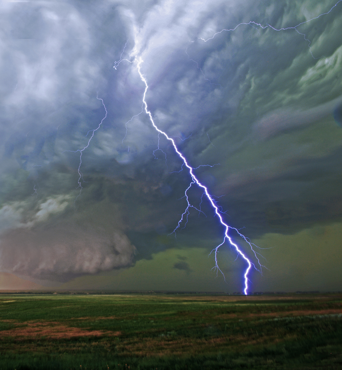  Shocking-A lightning bolt from a tornado warned storm near Sterling Colorado.