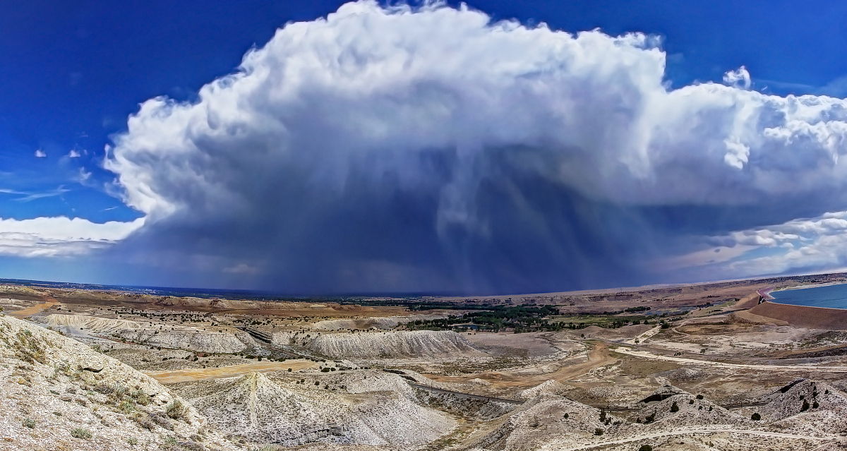 Up Above-A severe warned storm over Pueblo West Colorado.