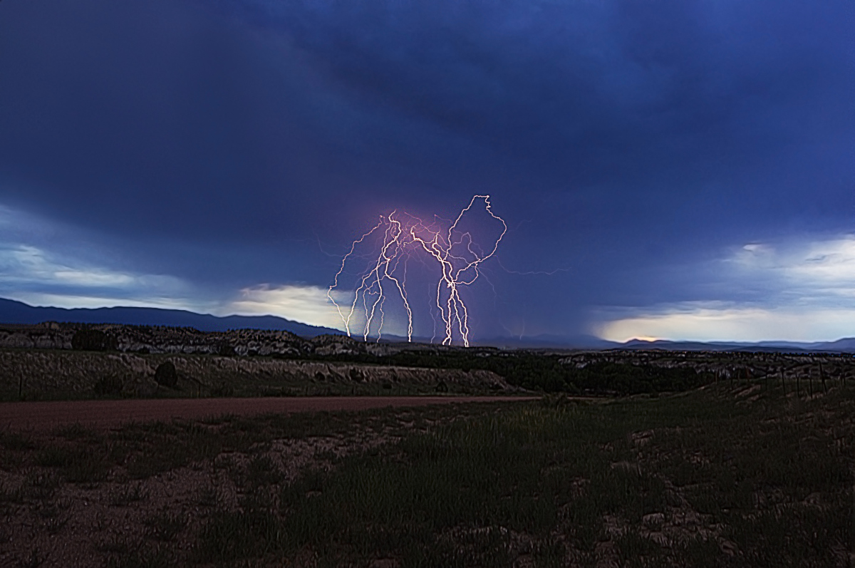 Outburst-A flurry of lightning near Florence Colorado.