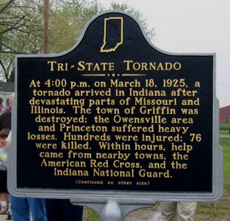 Tri State Tornado plaque. Tri State Tornado plaque.